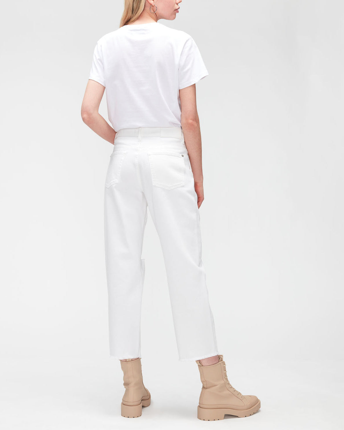 White The Modern Straight Simply White Distressed 7 For All Mankind