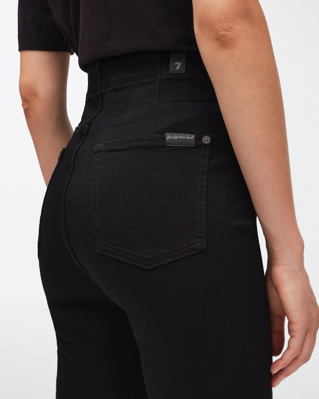 Black Sasha Slim Illusion Luxe Jet Black 7 For All Mankind