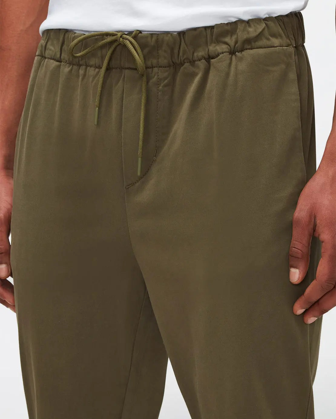 Jogger Chino Luxe Performance Sateen Olive - BEVAVA