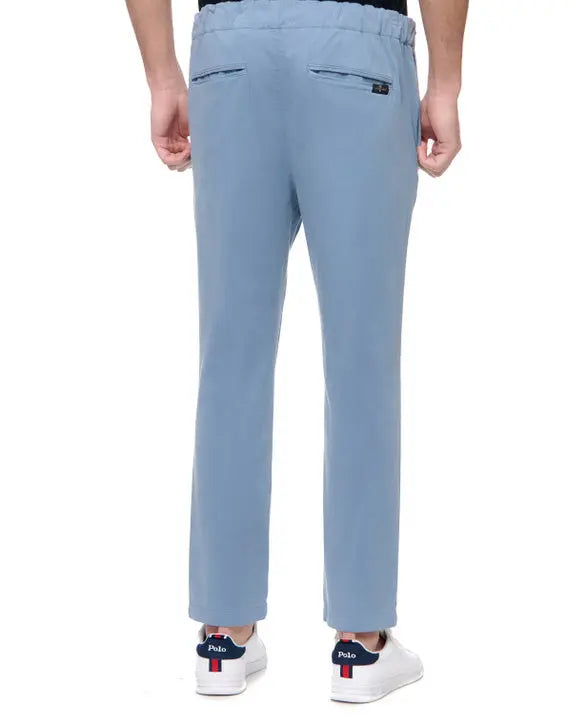 Light Blue Jogger Chino Luxe Performance Sateen Sky Blue - BEVAVA