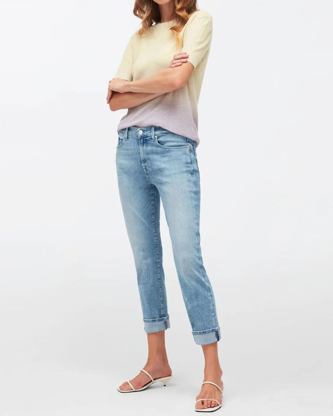 Light Blue Relaxed Skinny Slim Illusion Blissful - BEVAVA