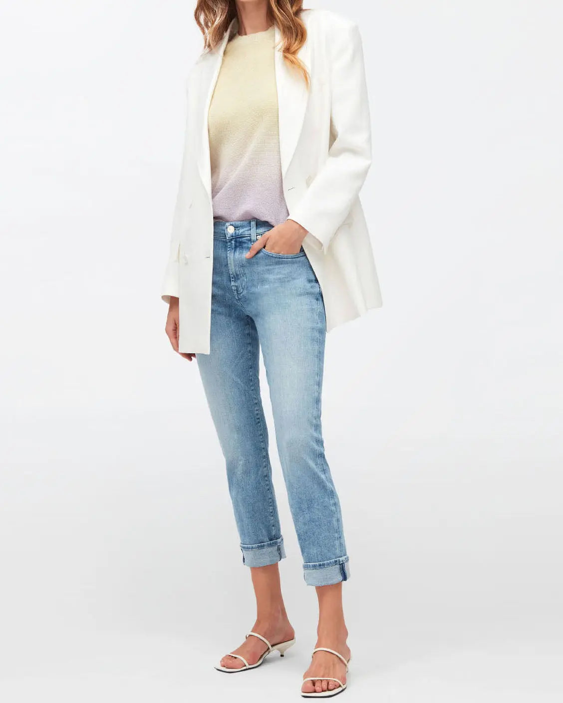 Light Blue Relaxed Skinny Slim Illusion Blissful - BEVAVA