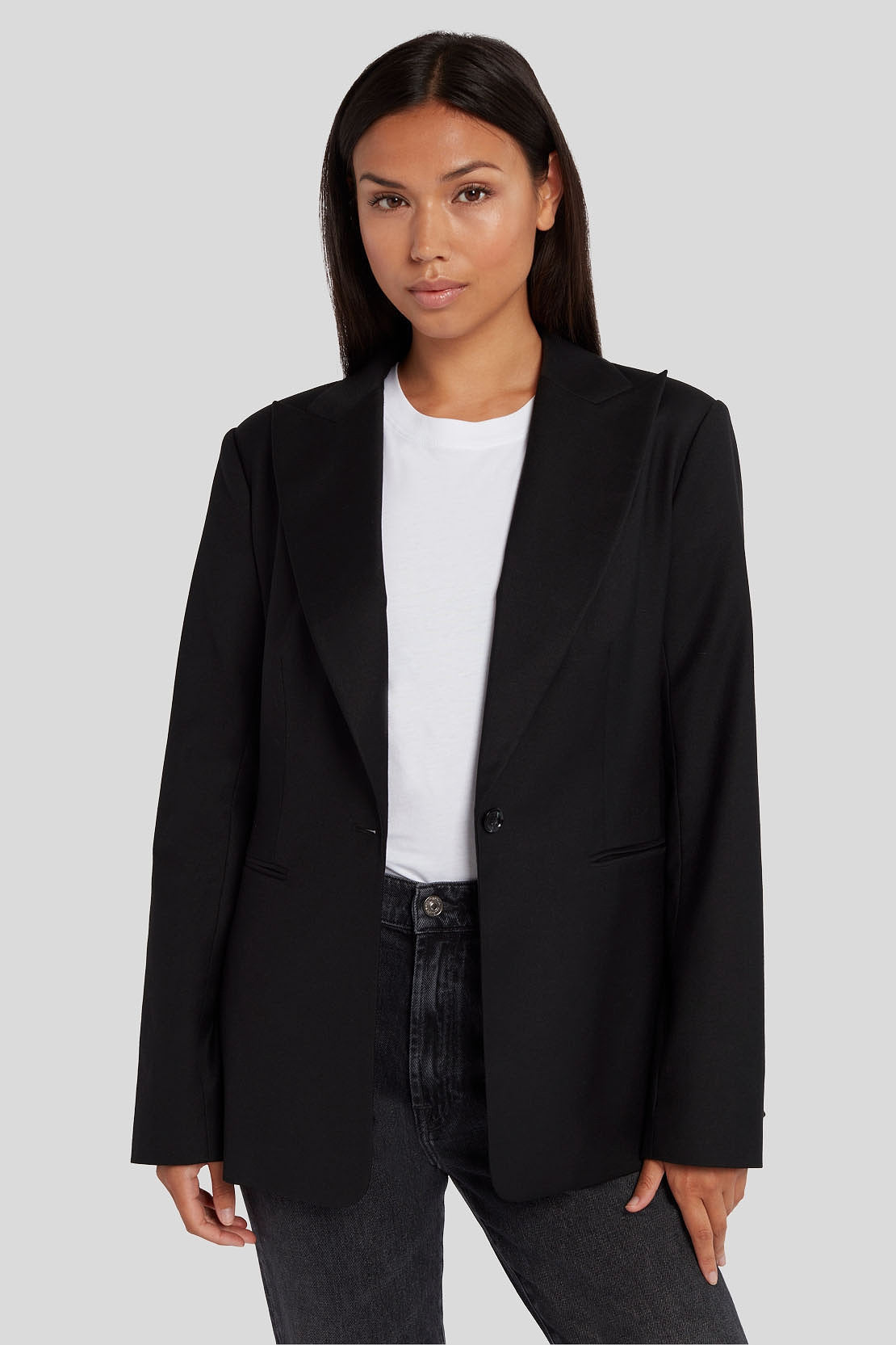 Single Breasted Charcoal Black Blazers main image 0