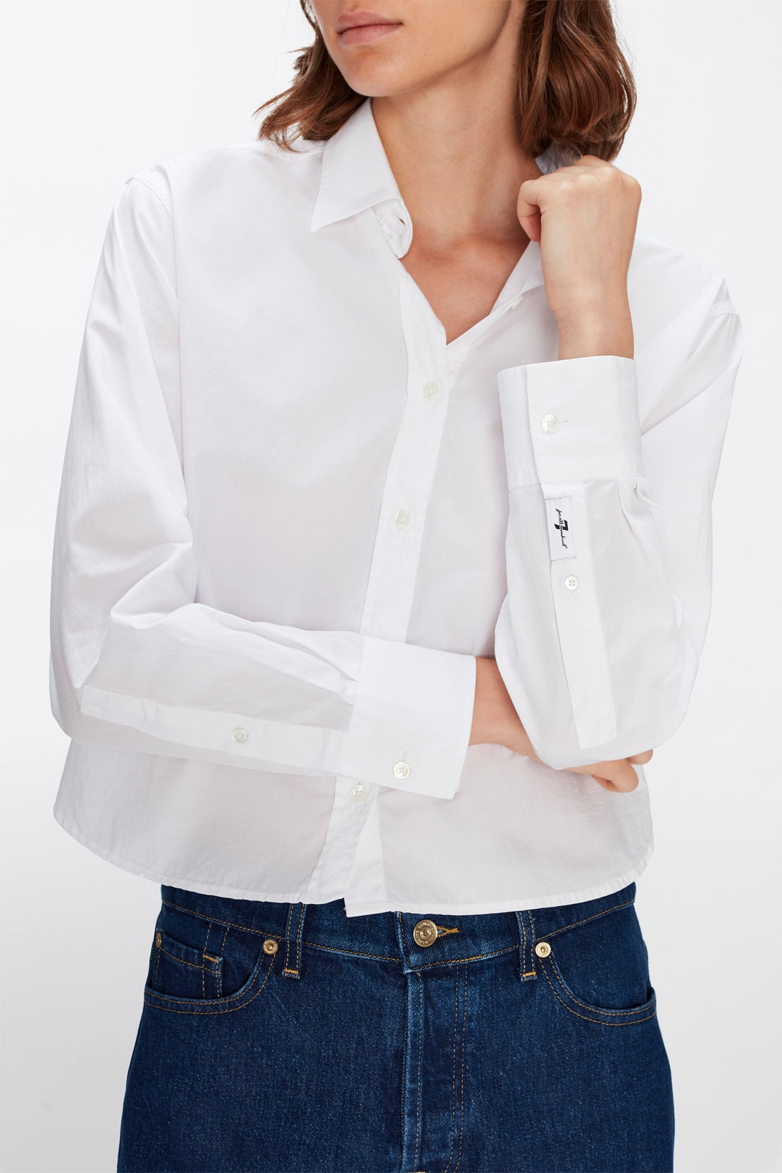 Cropped Shirt Popeline Optic 7 For All Mankind