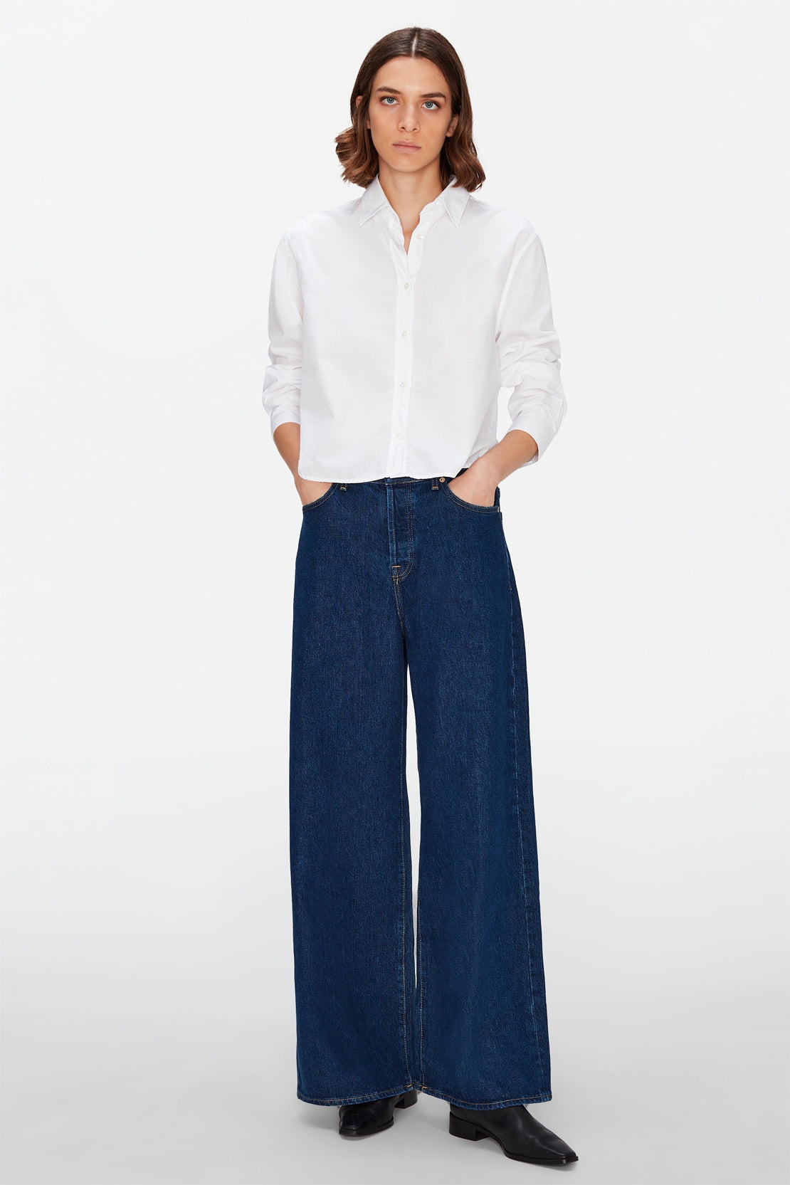 Cropped Shirt Popeline Optic 7 For All Mankind