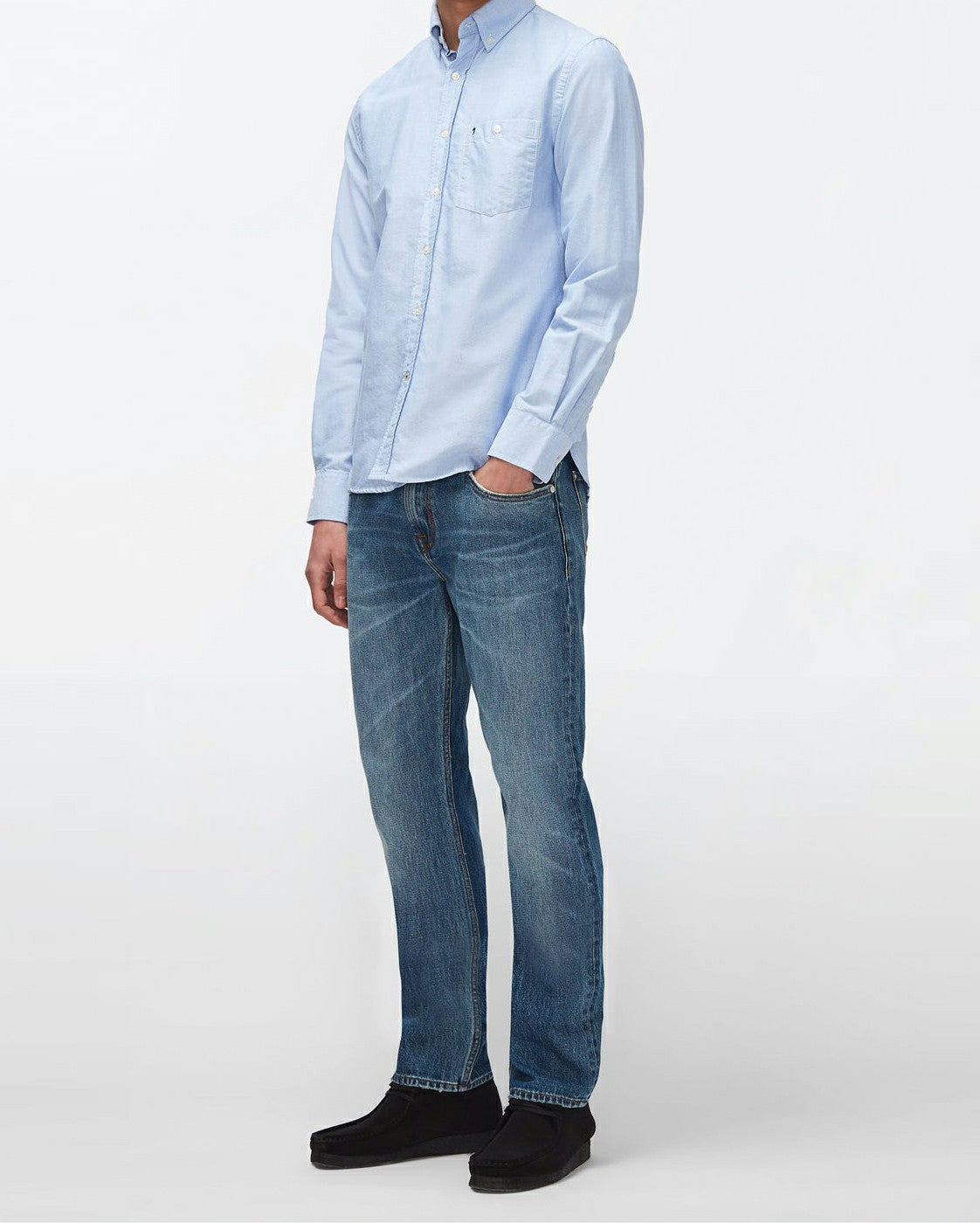 Button Down Shirt Oxford Light Blue 7 For All Mankind
