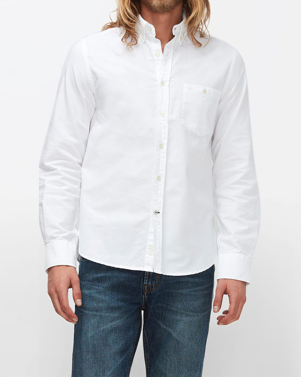 Button Down Shirt Oxford White 7 For All Mankind