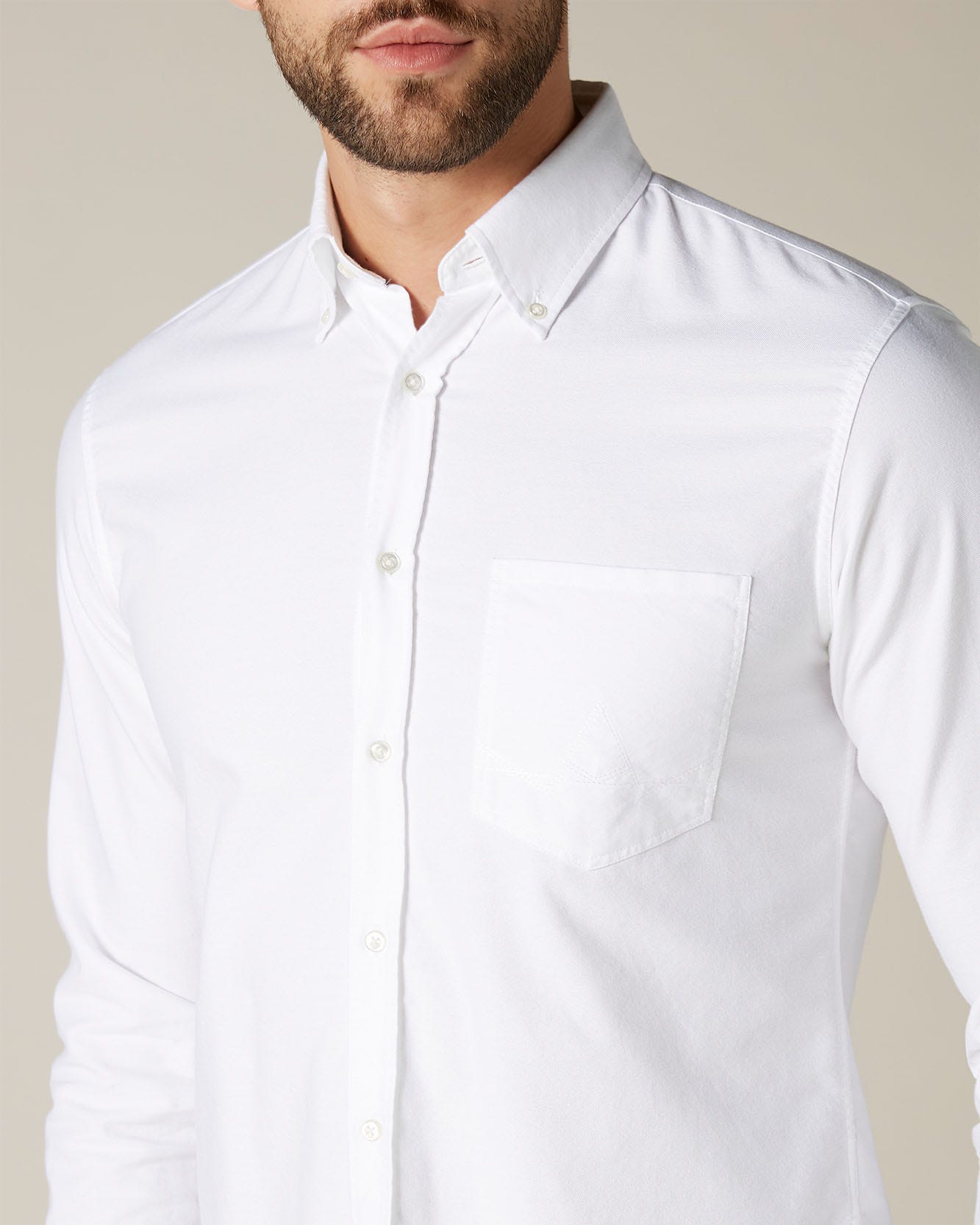 White Button Down Shirt Oxford White 7 For All Mankind