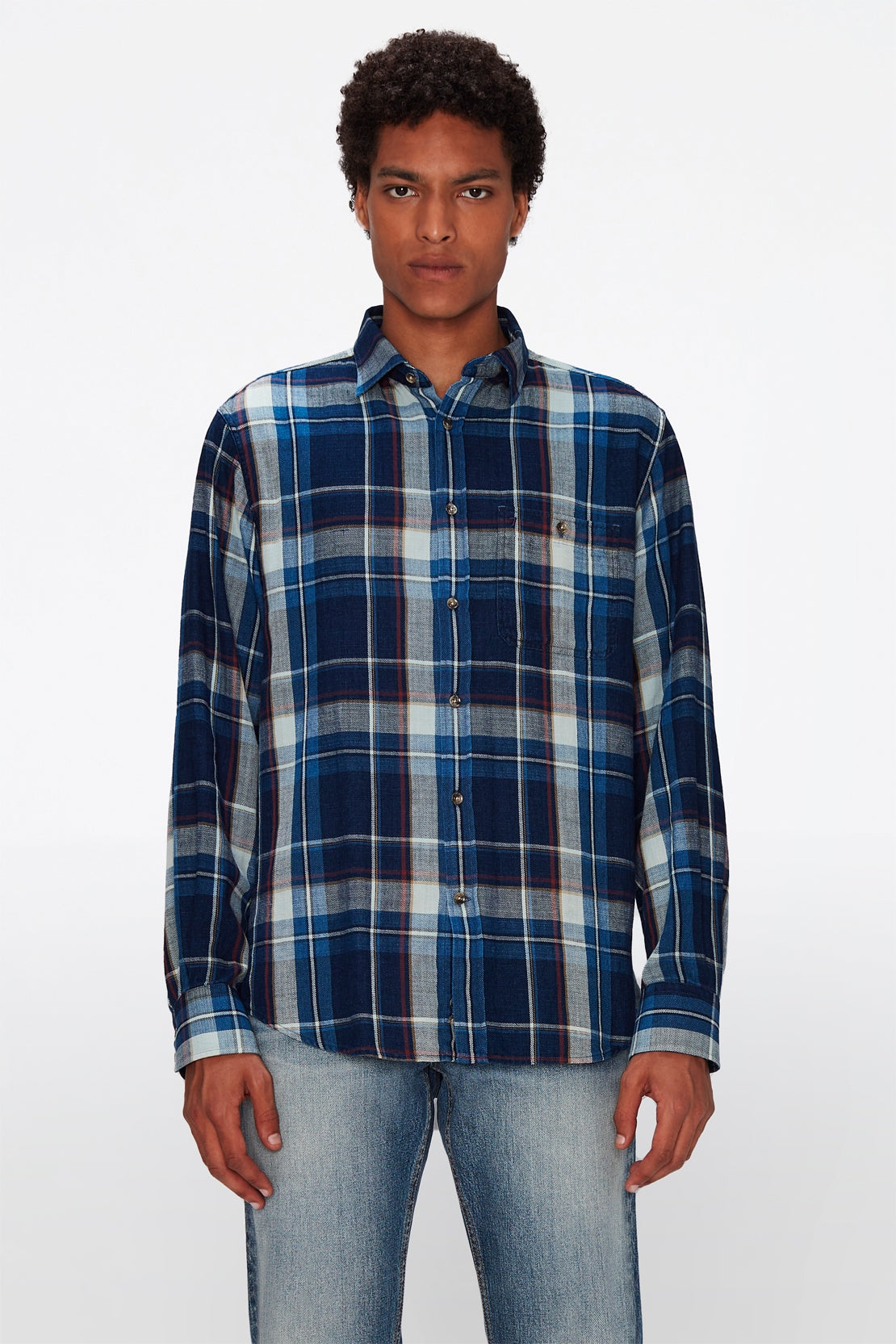 One Pocket Shirt Cotton True Indigo 7 For All Mankind