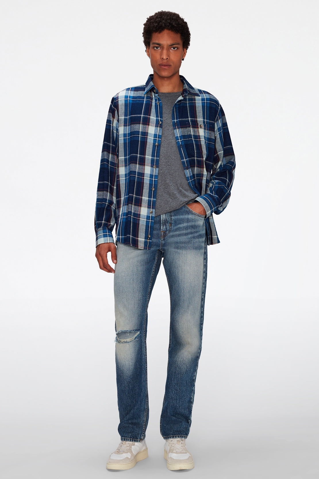 One Pocket Shirt Cotton True Indigo 7 For All Mankind