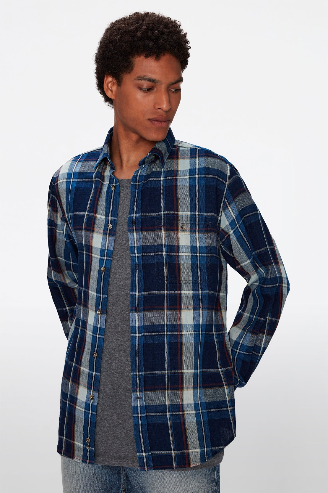 One Pocket Shirt Cotton True Indigo 7 For All Mankind