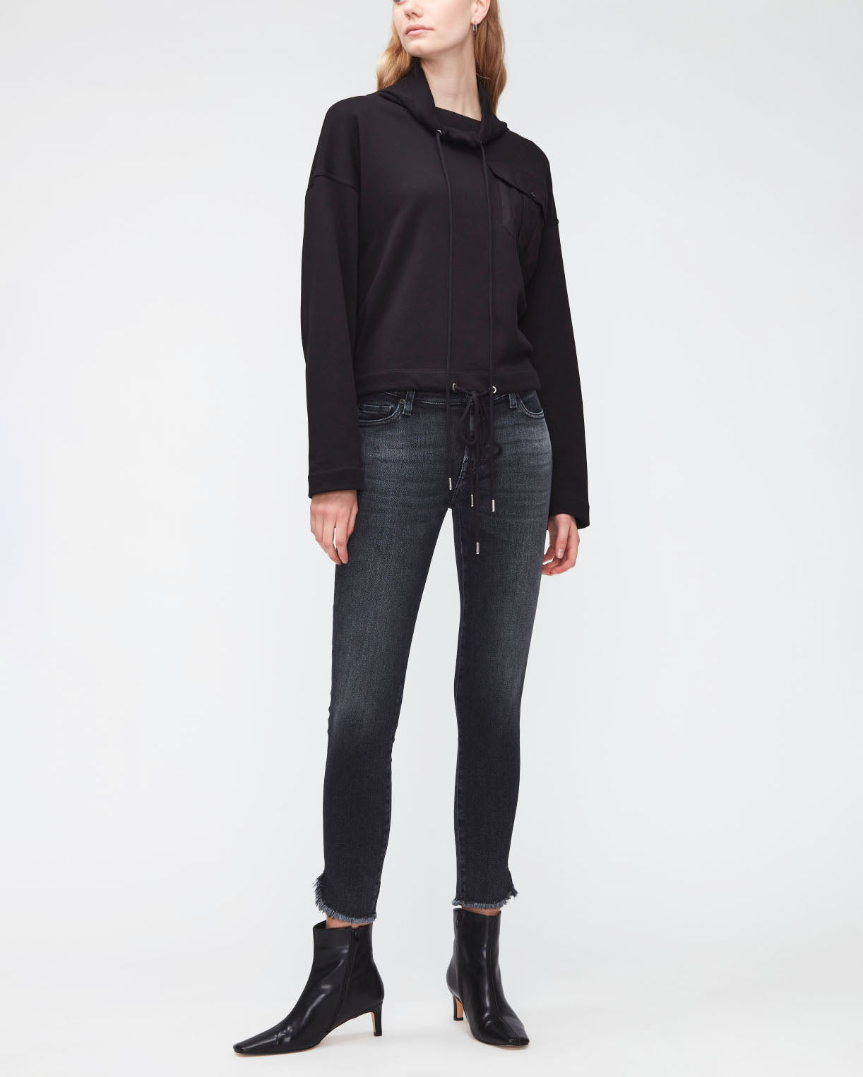 Black Utility Sweat Shirt Cotton Black 7 For All Mankind