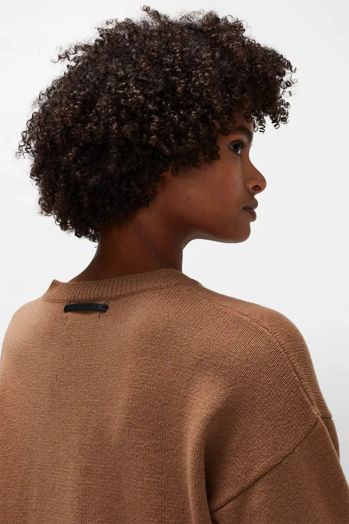 Lace Sweat Cashmere Wool Camel - BEVAVA