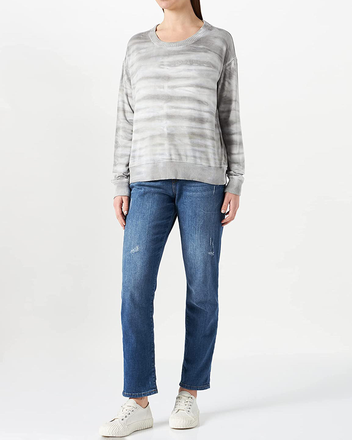Light Grey Journey Pullover Super Soft Smoke Tie Dye 7 For All Mankind