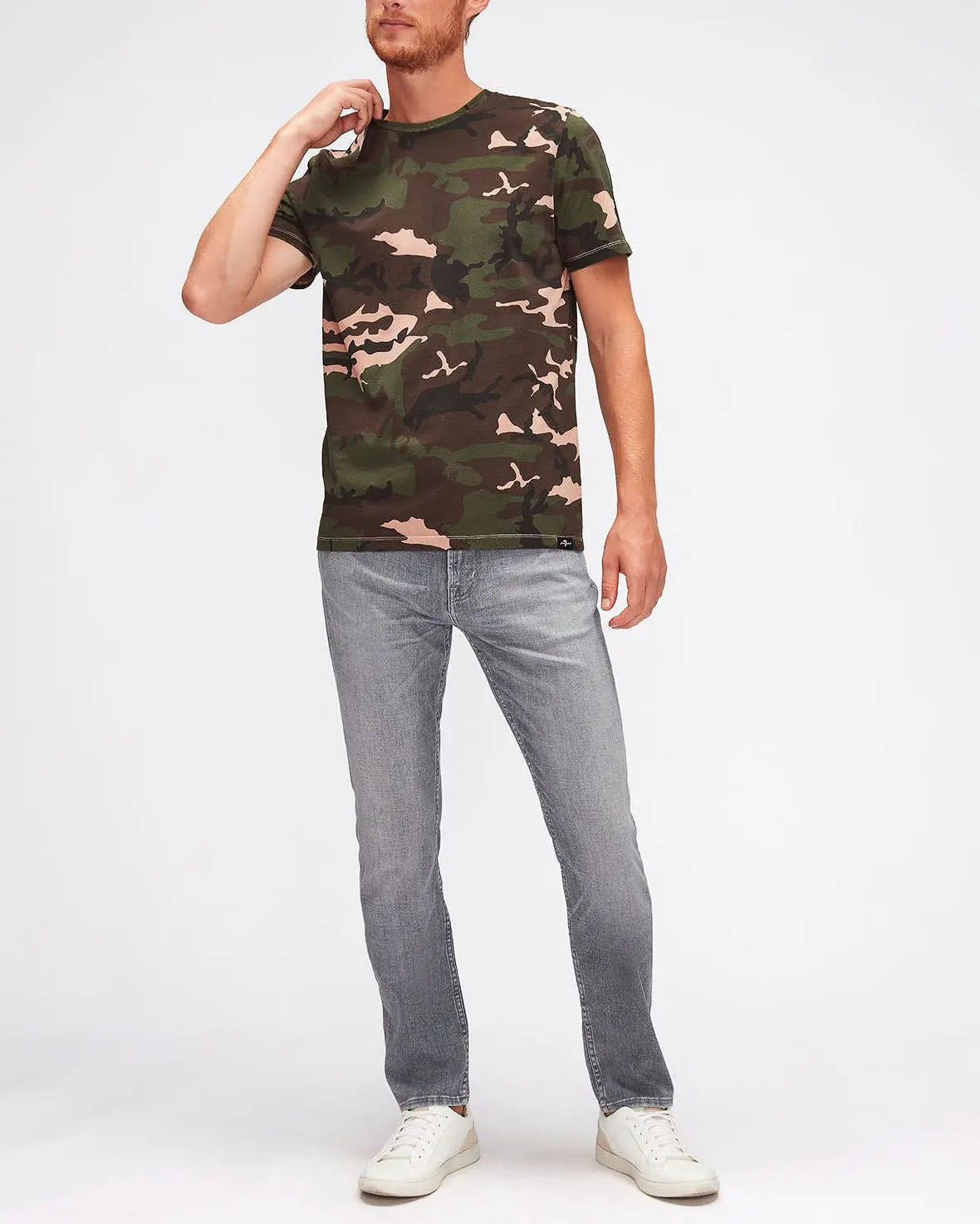 Multi-Color T-Shirt Camu Overdyed Army/Pink - BEVAVA