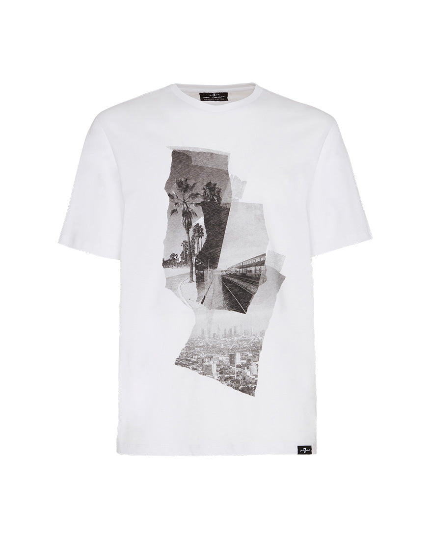 White Graphic Tee Photo Patch White 7 For All Mankind