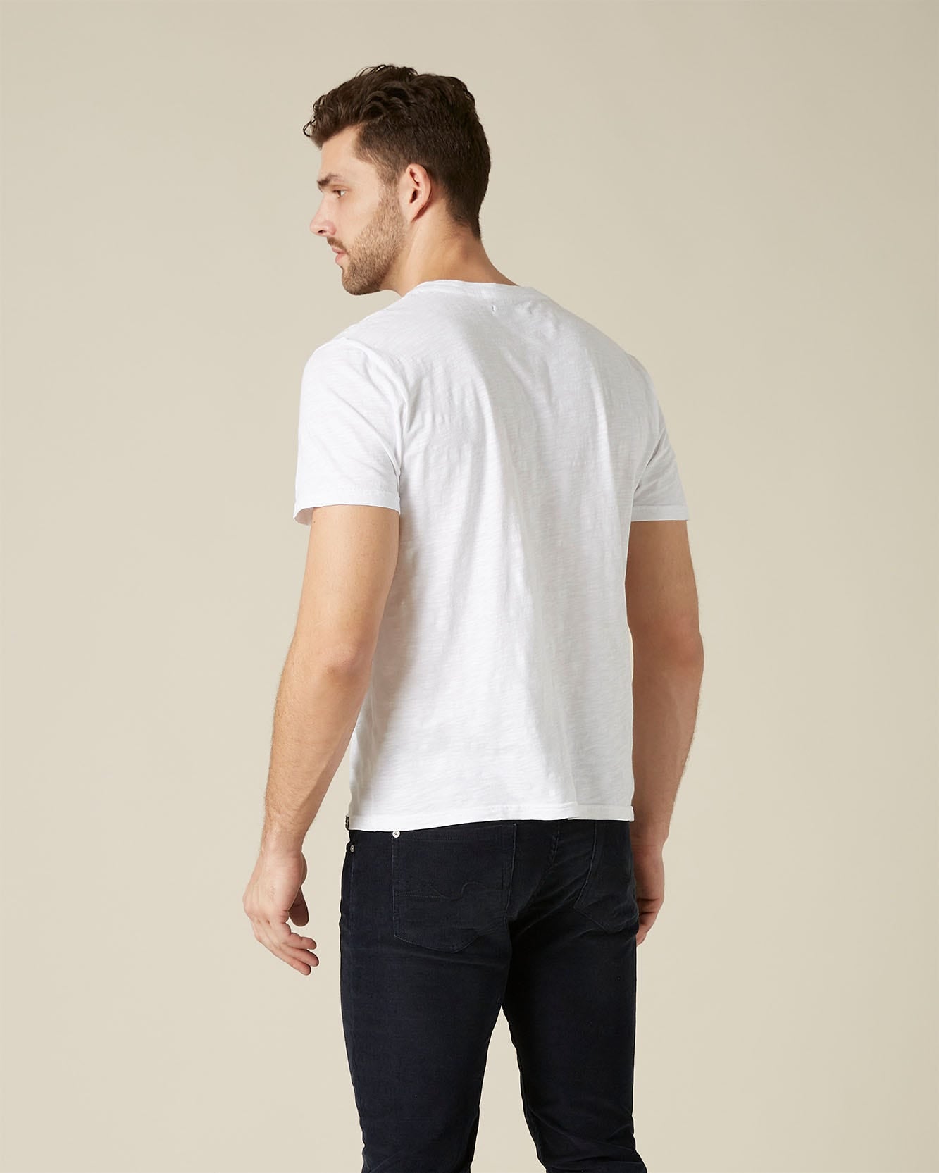 White V-NECK T-SHIRT Slub White 7 For All Mankind