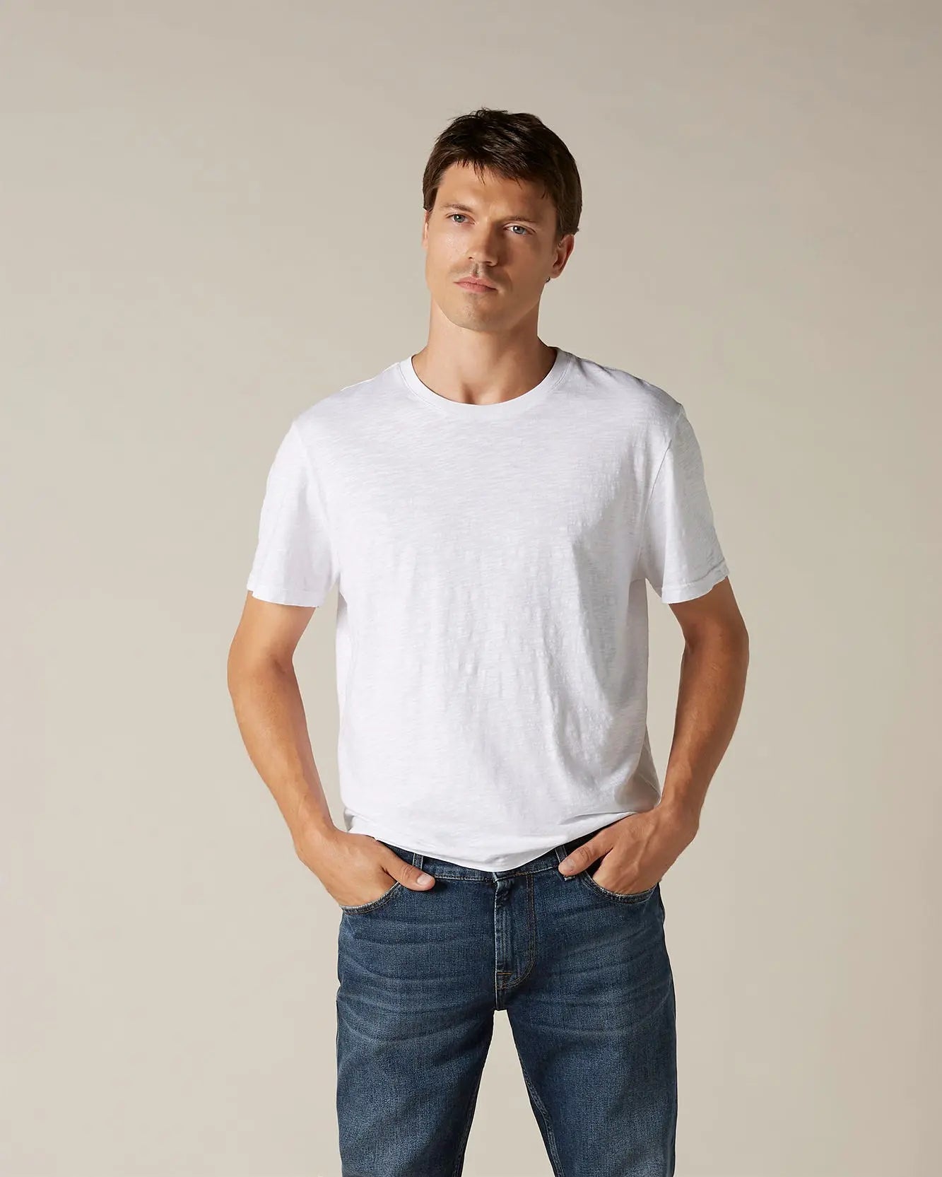 White T-SHIRT Slub White - BEVAVA