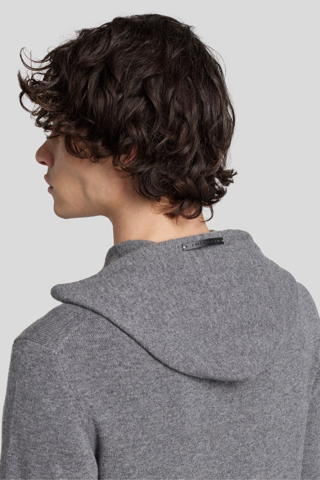 Hoodie Cashmere W/ Stitch Detail Heather Grey_JSJM2360GR_GR_05