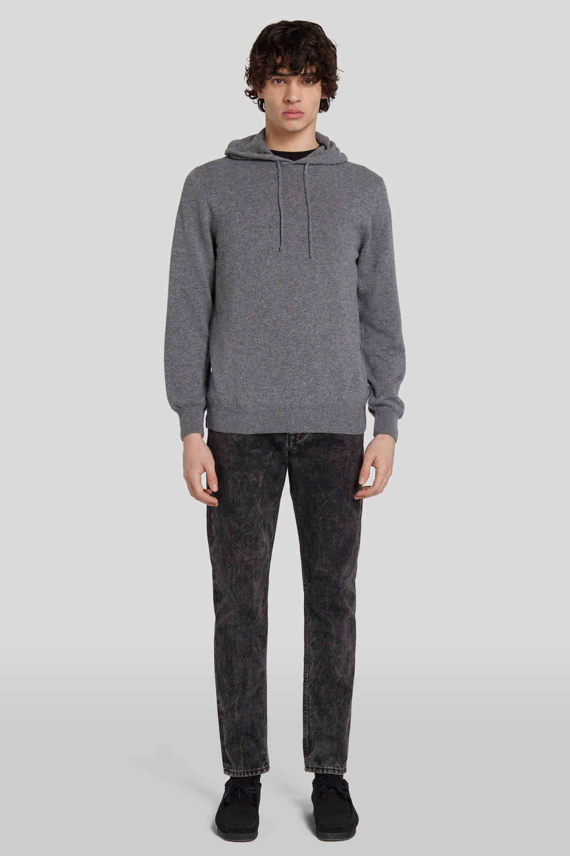 Hoodie Cashmere W/ Stitch Detail Heather Grey_JSJM2360GR_GR_06
