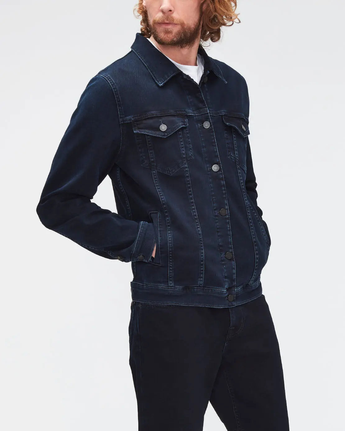 Dark Blue Perfect Jacket Luxe Performance Eco Blue Black - BEVAVA