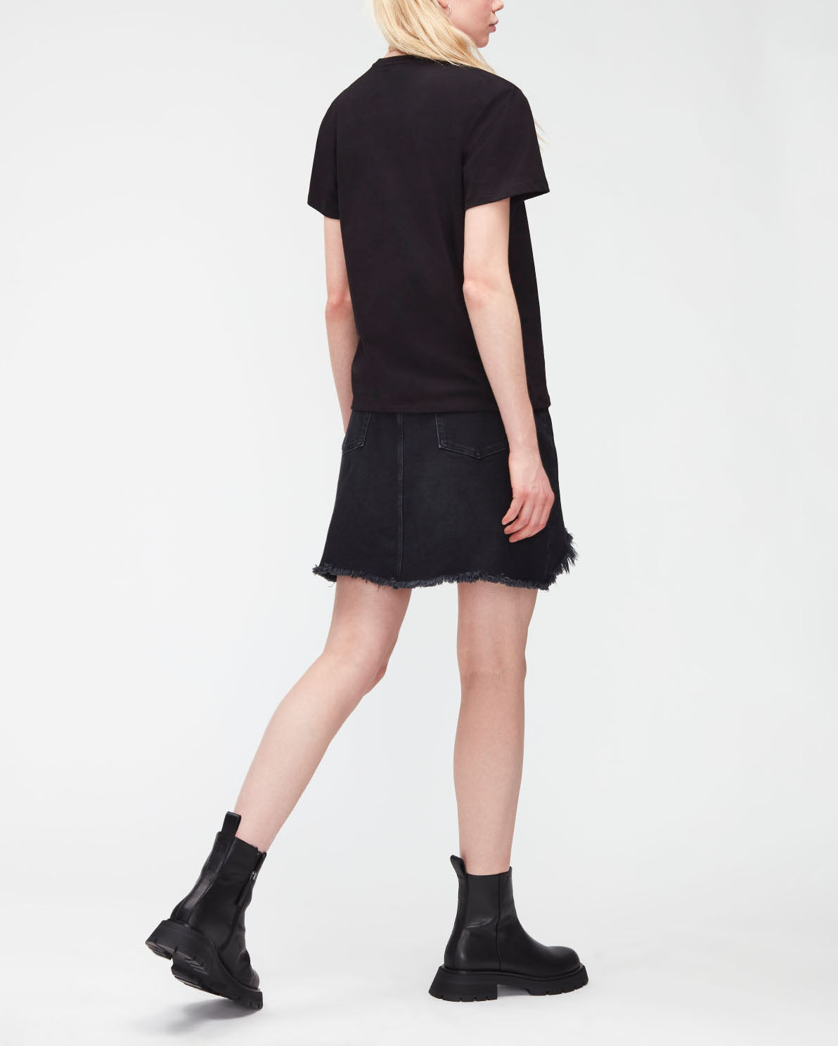 Black Mankind Tee Cotton Printed Mankind Black 7 For All Mankind