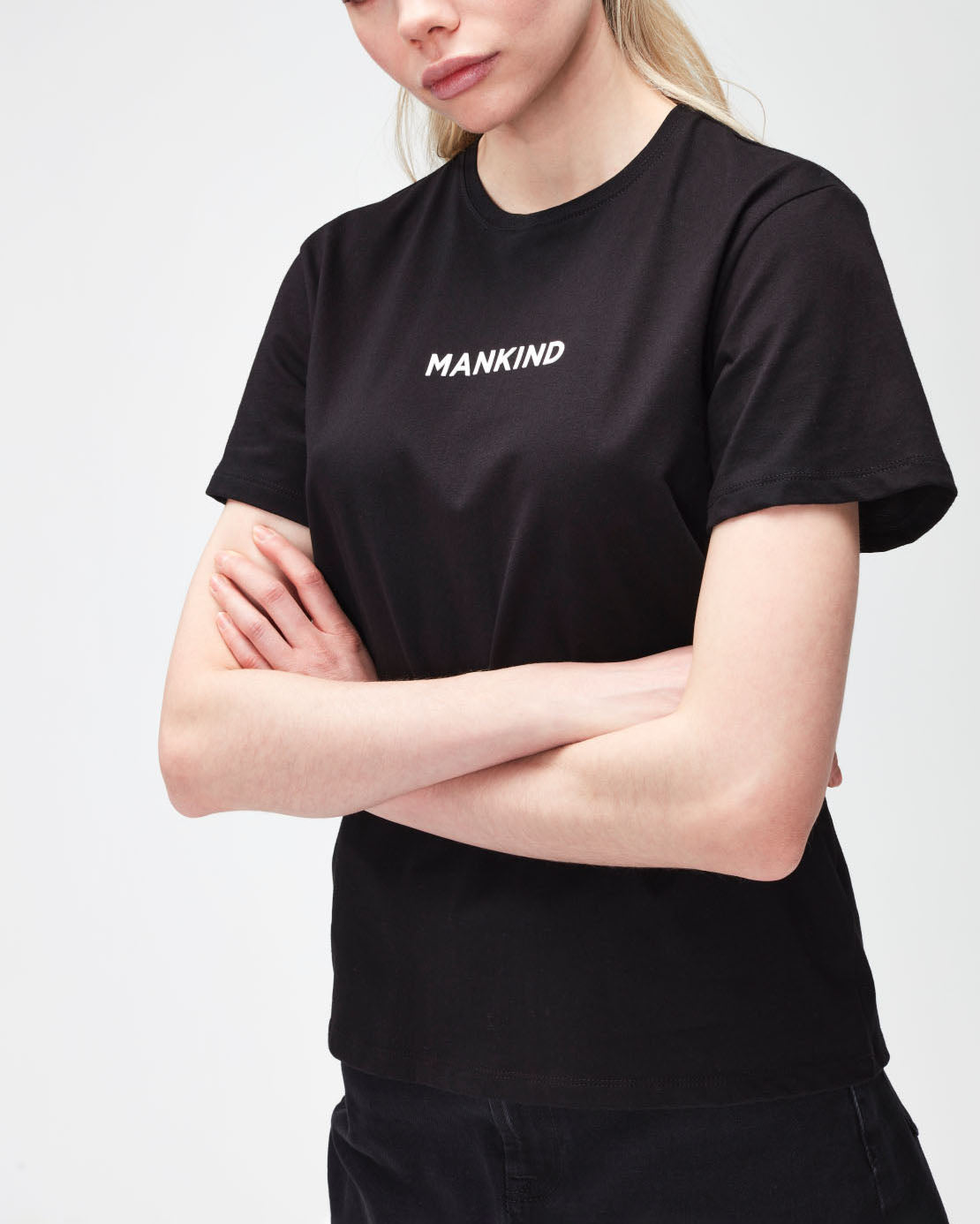 Black Mankind Tee Cotton Printed Mankind Black 7 For All Mankind