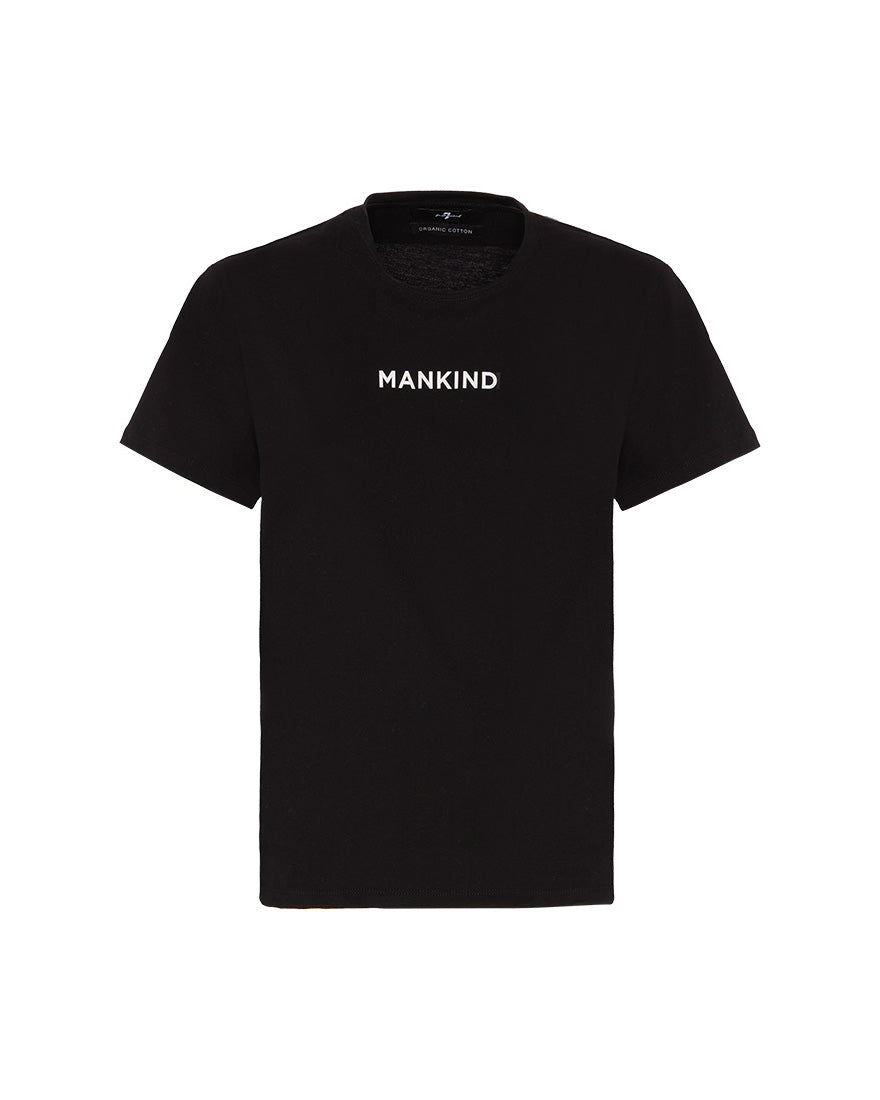 Black Mankind Tee Cotton Printed Mankind Black 7 For All Mankind