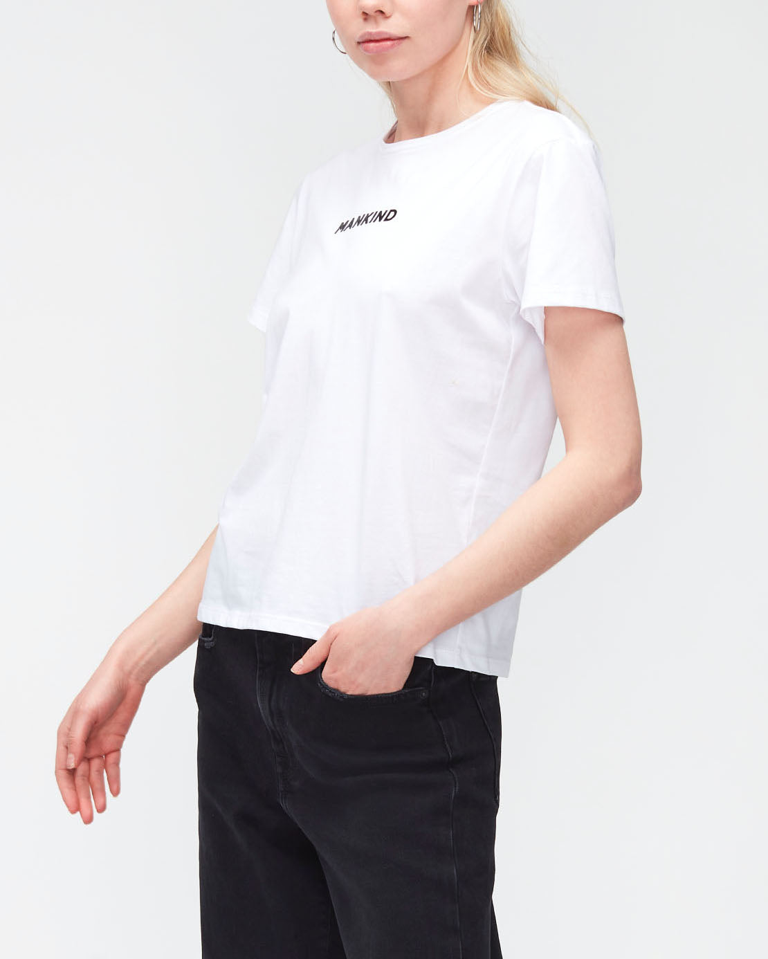 White Mankind Tee Cotton Printed Mankind White 7 For All Mankind
