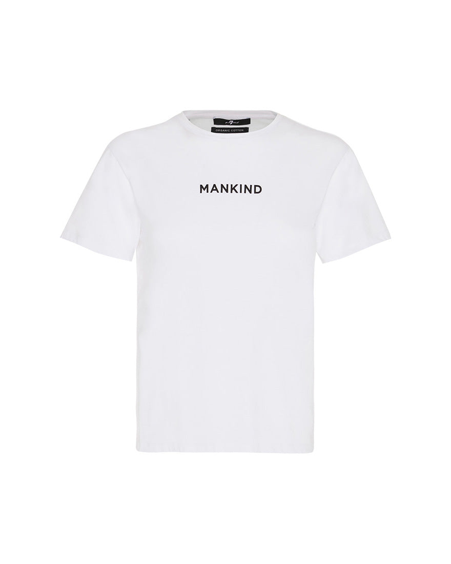 White Mankind Tee Cotton Printed Mankind White 7 For All Mankind