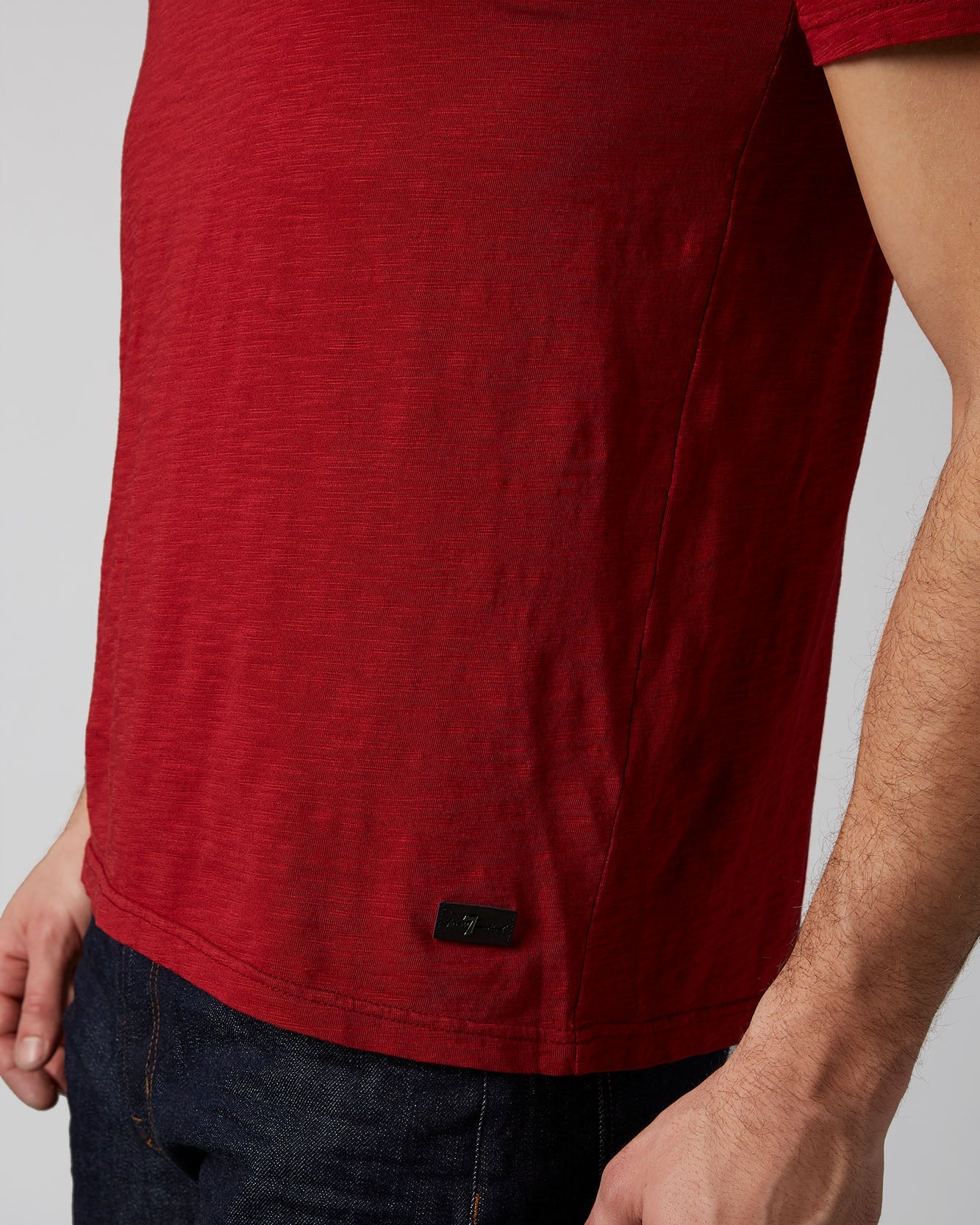 Red T-Shirt Slub Red 7 For All Mankind