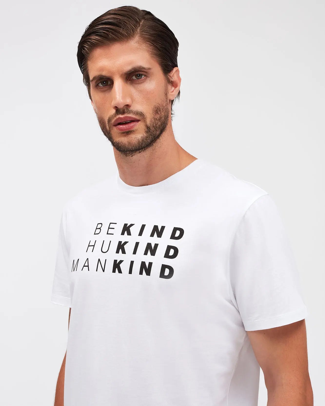 White GRAPHIC TEE Cotton Be Kind Sky Blue - BEVAVA
