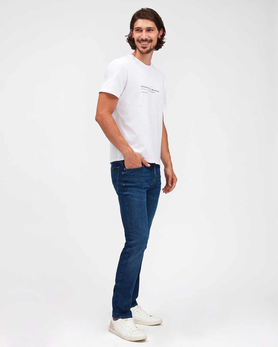 White GRAPHIC TEE Cotton One Day White 7 For All Mankind