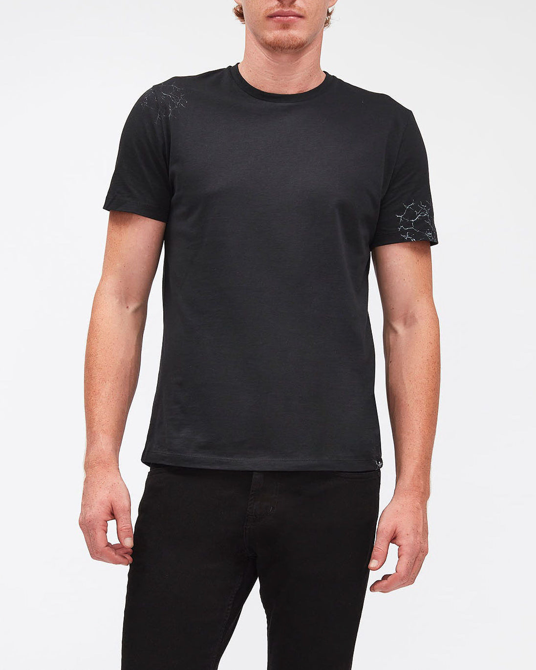 Black GRAPHIC TEE Cotton Special Spider Print Black 7 For All Mankind