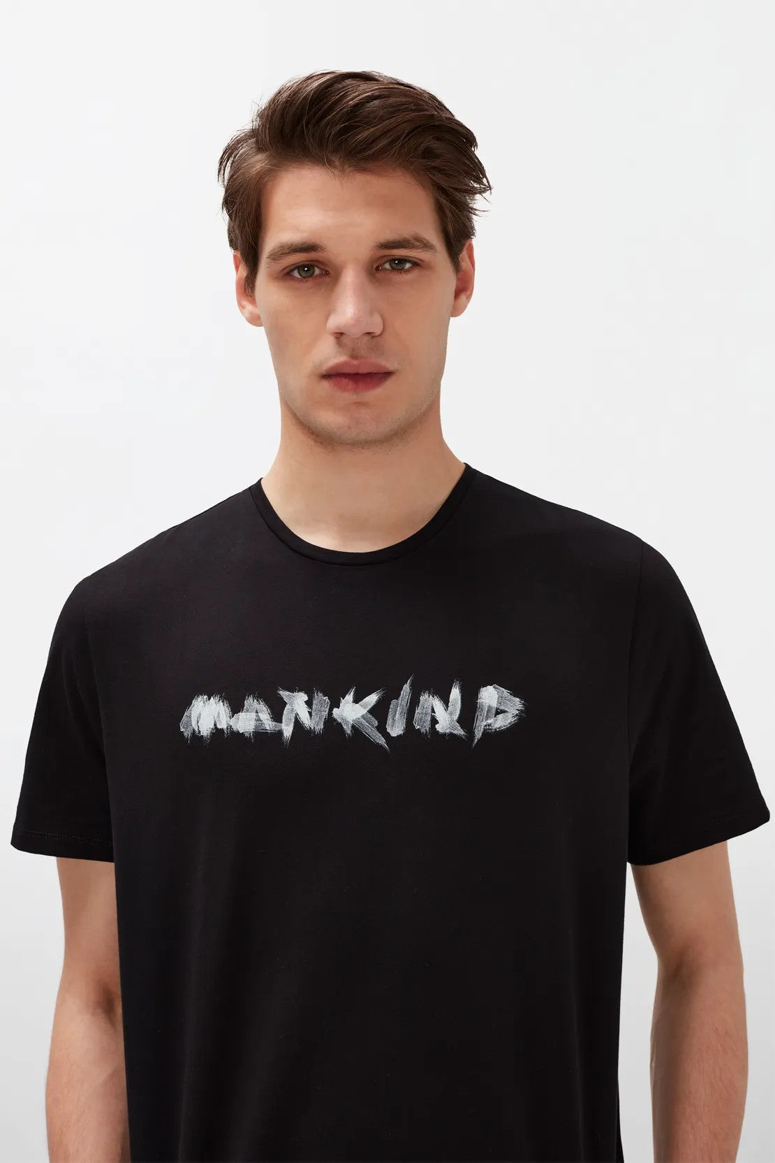 Logo Tee Cotton With Printed Logo Black 7 For All Mankind