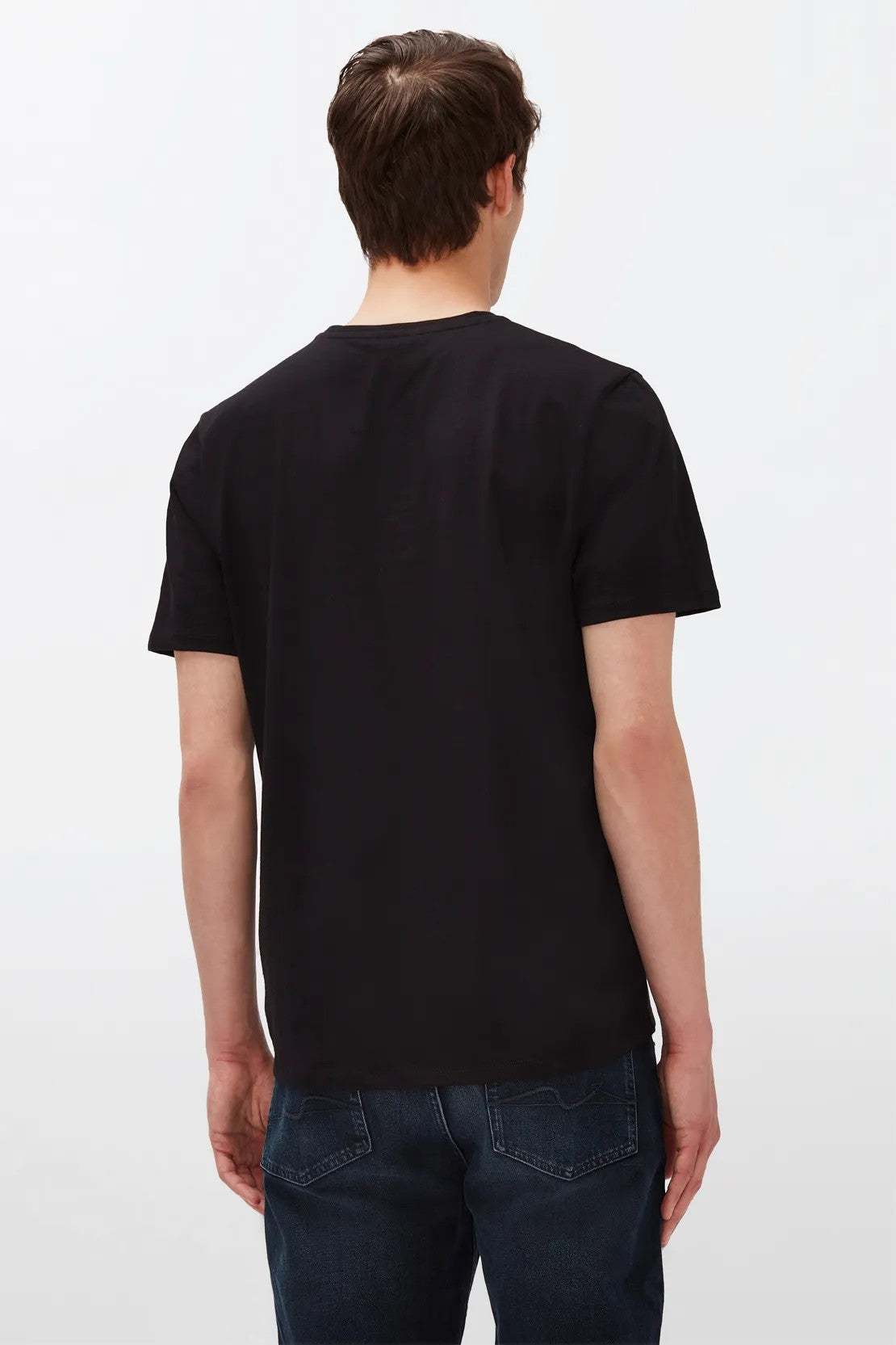 Logo Tee Cotton With Printed Logo Black 7 For All Mankind