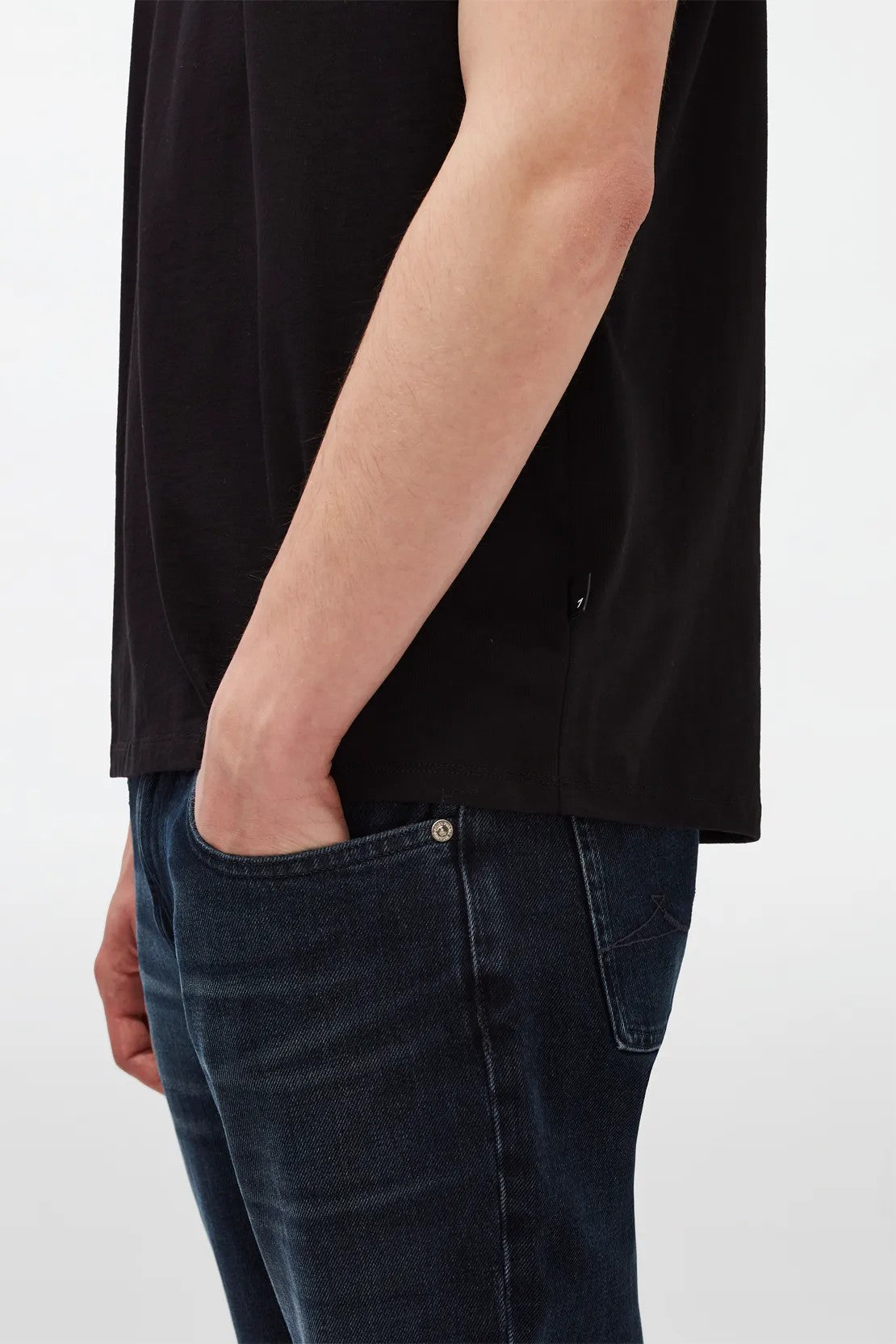 Logo Tee Cotton With Printed Logo Black 7 For All Mankind