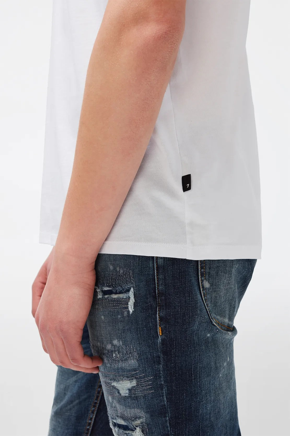 Logo Tee Cotton With Printed Logo White 7 For All Mankind