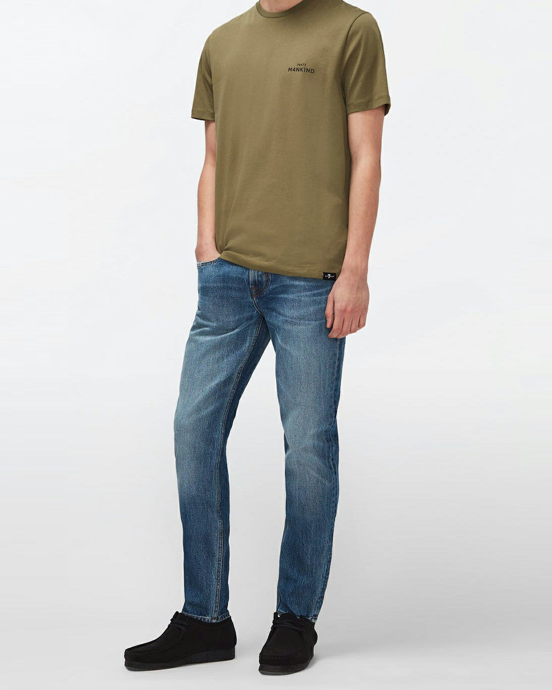 Back Logo Tee Cotton Army 7 For All Mankind