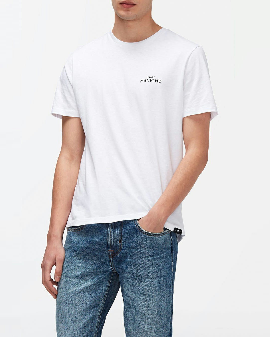 Back Logo Tee Cotton White 7 For All Mankind