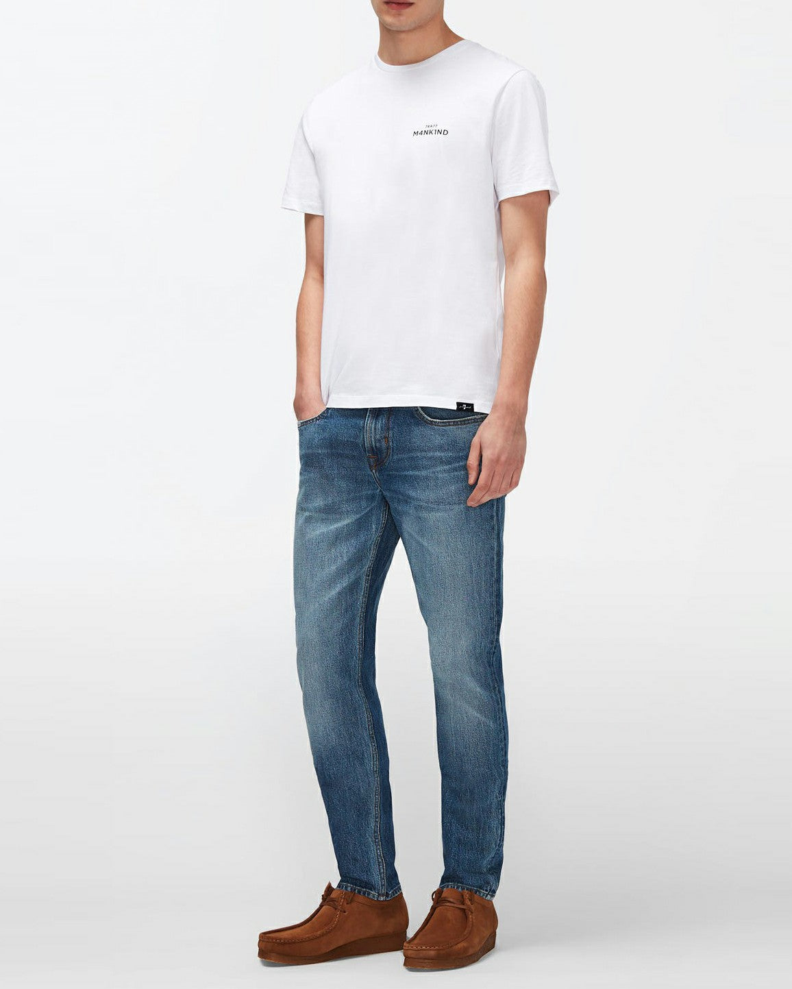 Back Logo Tee Cotton White 7 For All Mankind
