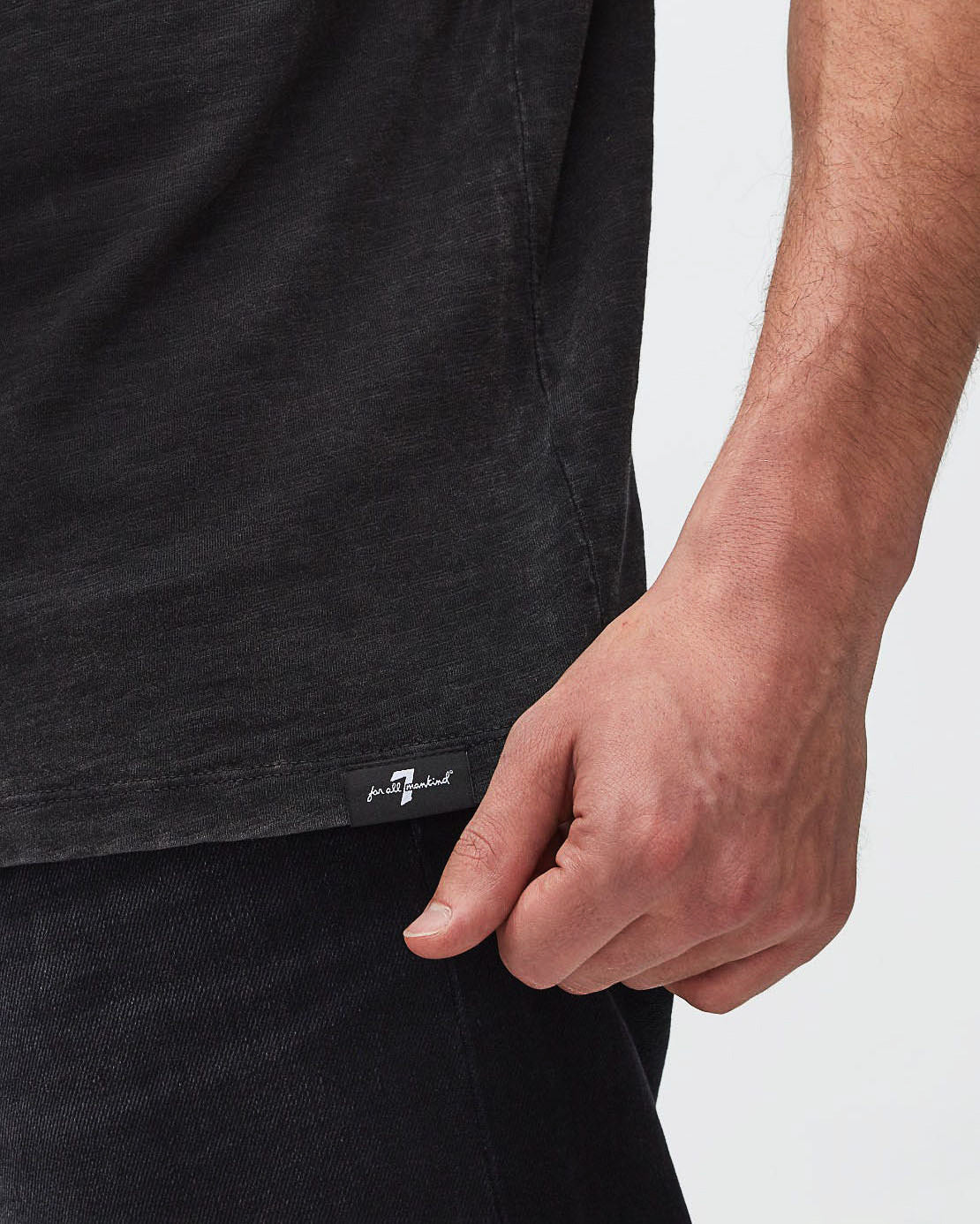 Black Graphic Tee Marble Stars Washed Black 7 For All Mankind