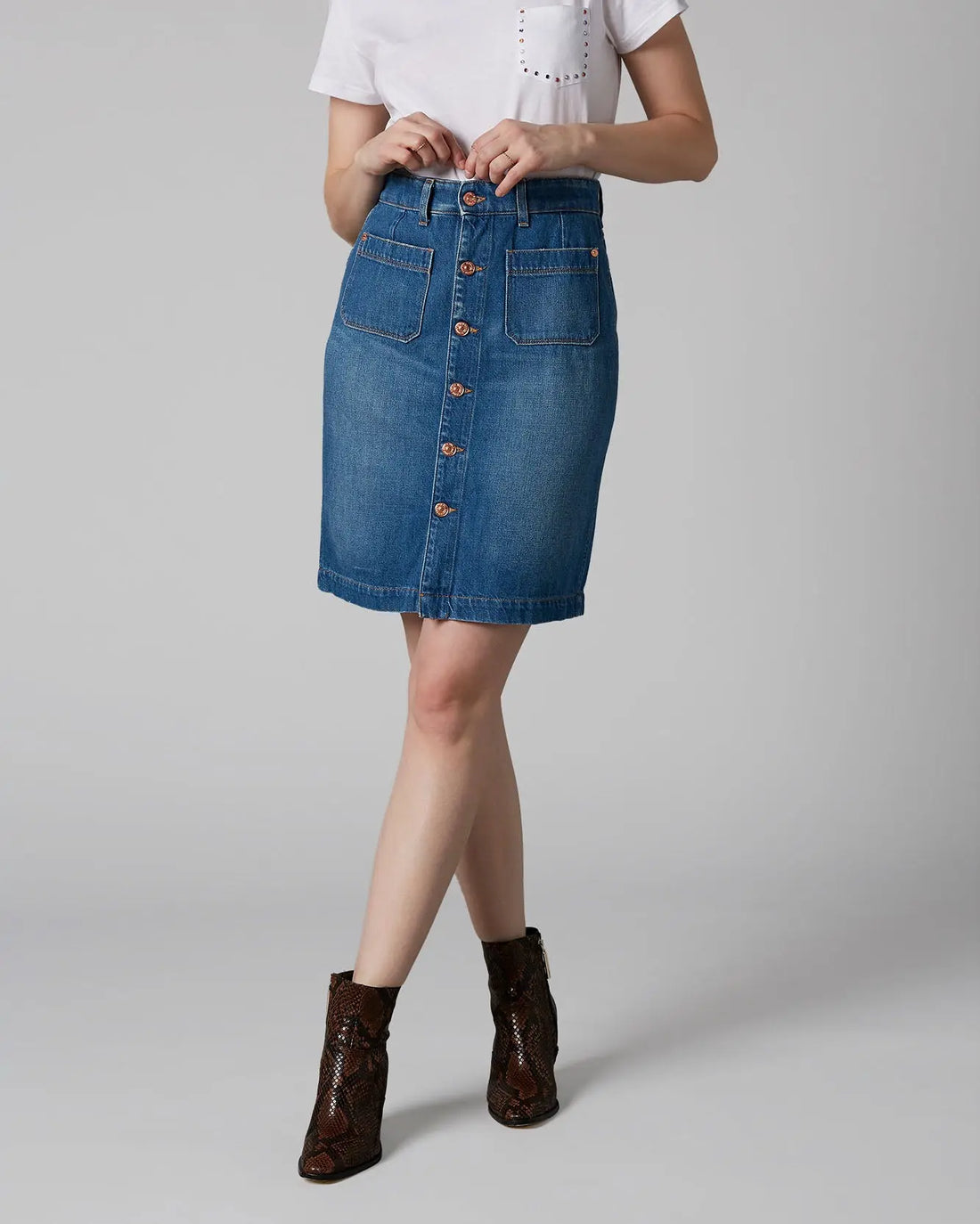 Light Blue Utility Skirt Houston - BEVAVA