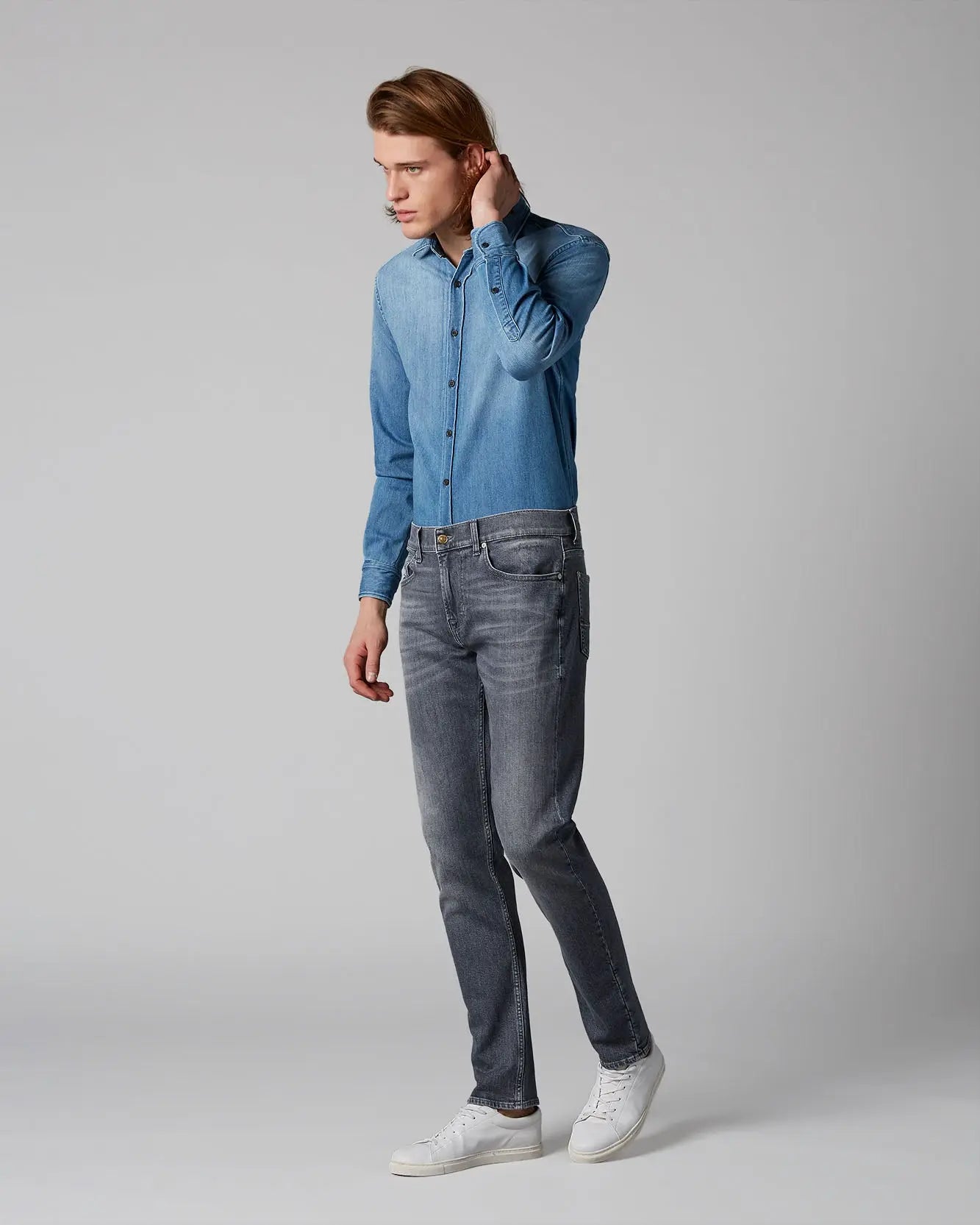 Light Grey Kayden Golly Mid Grey With Embro Detail - BEVAVA