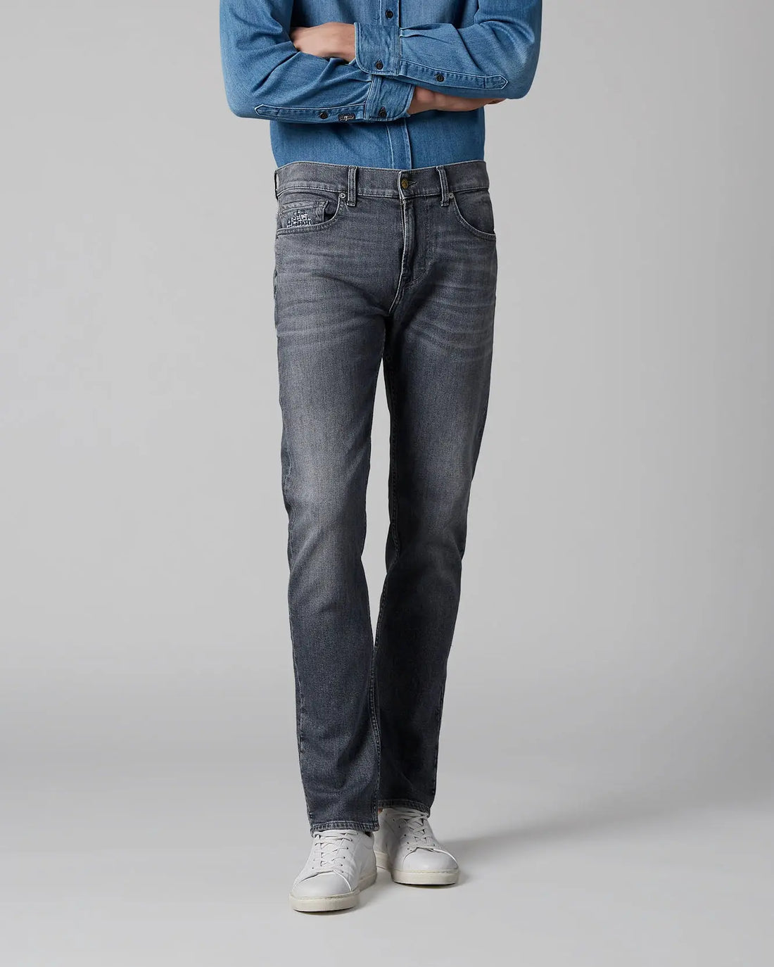 Light Grey Kayden Golly Mid Grey With Embro Detail - BEVAVA