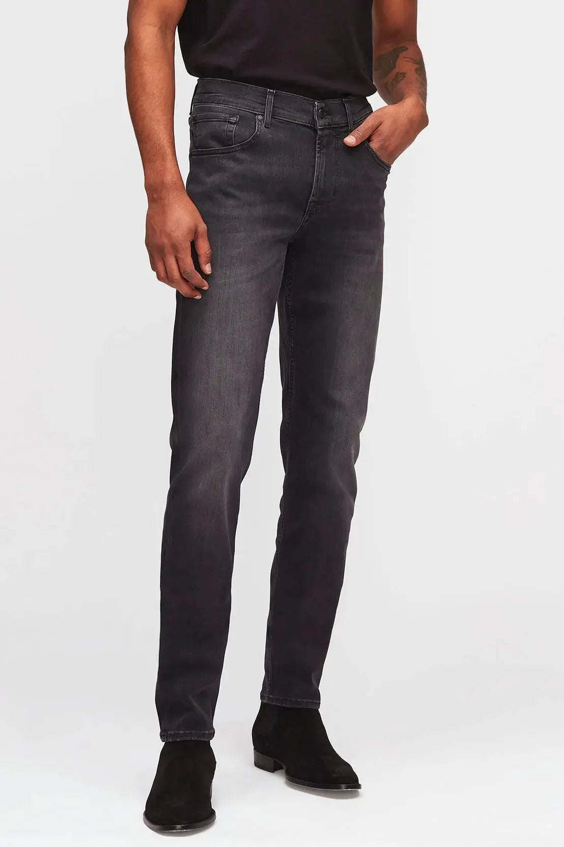 Slimmy Tapered Luxe Performance Plus Washed Black - BEVAVA