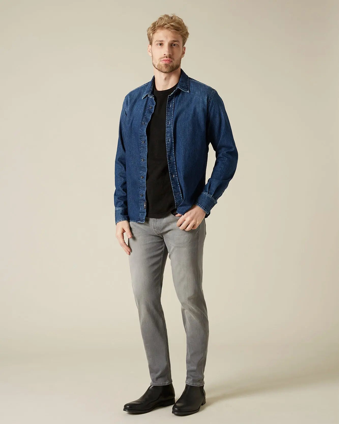 Middle Grey SLIMMY TAPERED Luxe Performance Plus Grey - BEVAVA