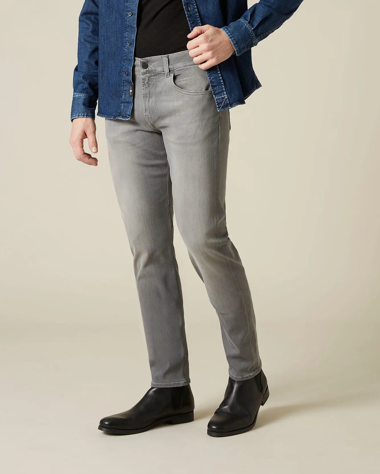 Middle Grey SLIMMY TAPERED Luxe Performance Plus Grey - BEVAVA