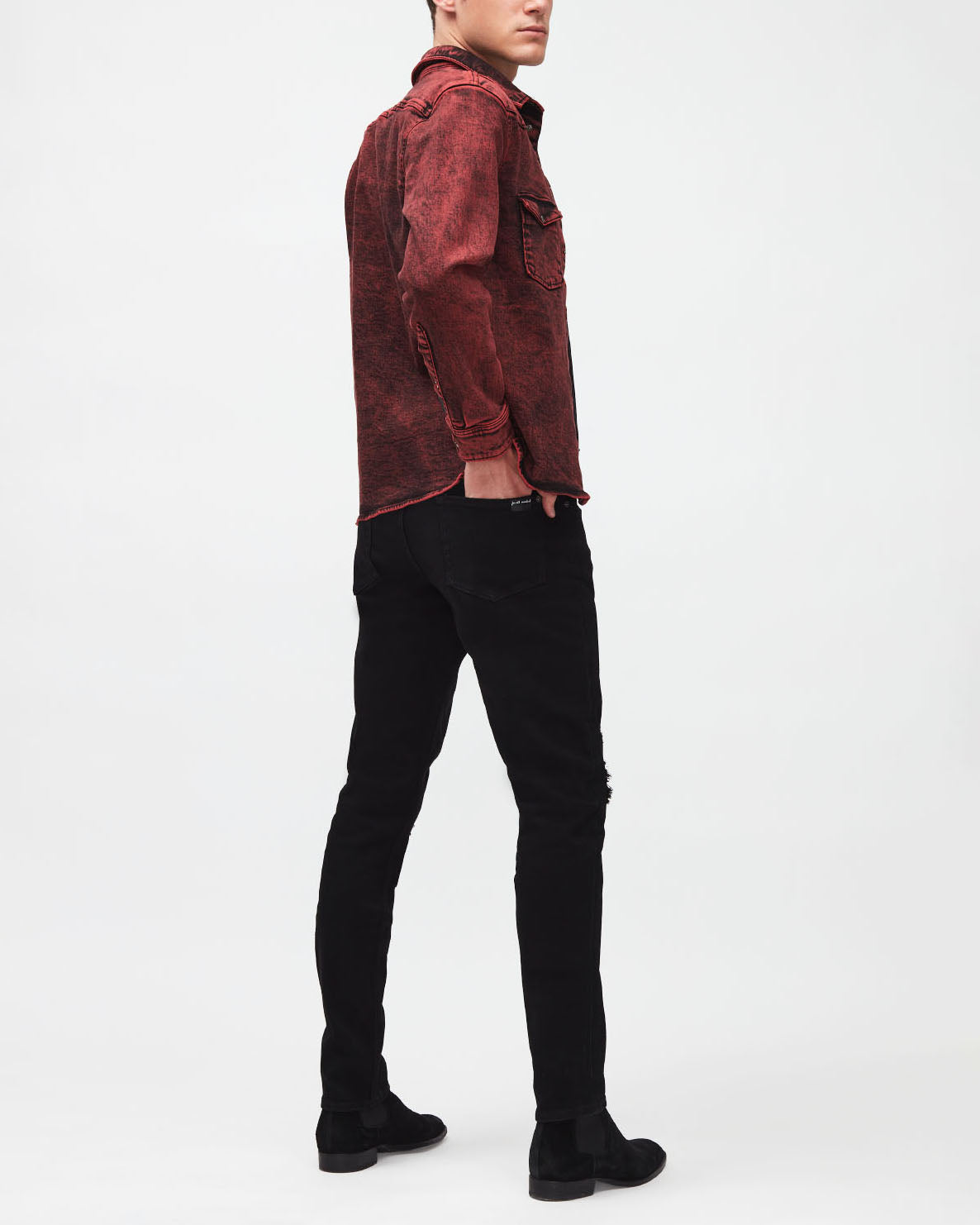 Black Slimmy Tapered Stretch Tek Eco Game On 7 For All Mankind