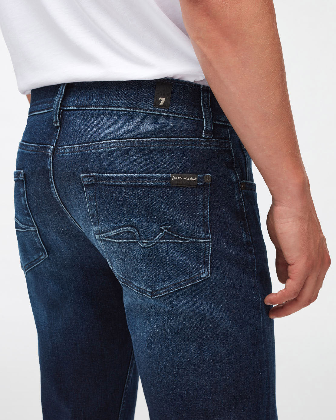 Dark Blue Slimmy Tapered Stretch Tek By My Side 7 For All Mankind